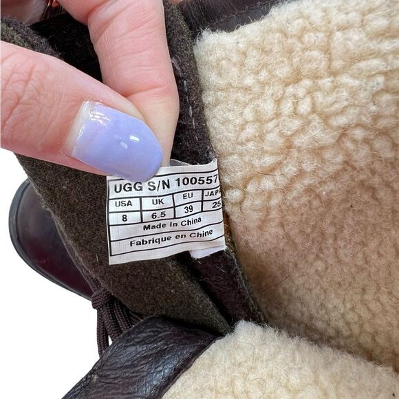 UGG Elsa Tall Waterproof Leather and Wool Riding Boots Size 8 - Picture 11 of 13